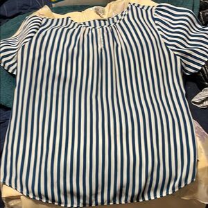 Van Heusen Blue and White Striped Blouse